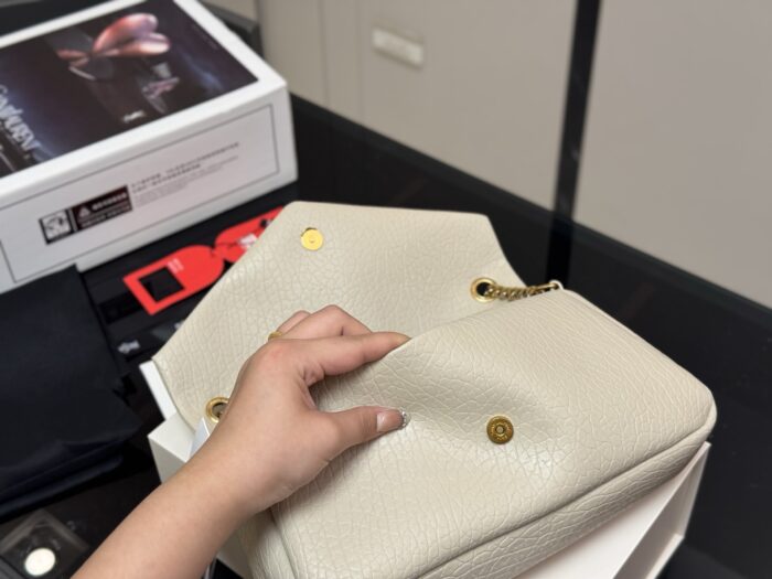 Yves Saint Laurent Calypso Lambskin-Patterned Chain-Handle Underarm Bag - Image 5