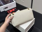 Yves Saint Laurent Calypso Lambskin-Patterned Chain-Handle Underarm Bag - Image 7