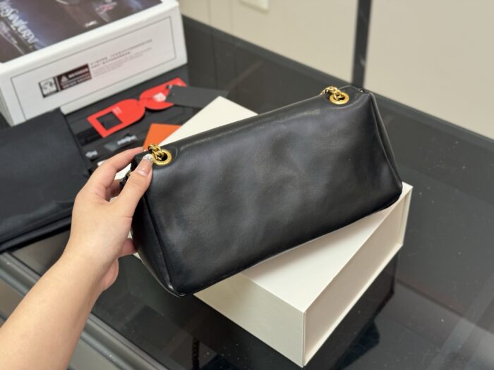 Yves Saint Laurent Calypso Lambskin-Patterned Chain-Handle Underarm Bag - Image 7