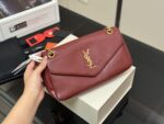 Yves Saint Laurent Calypso Lambskin-Patterned Chain-Handle Underarm Bag - Image 12