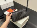 Yves Saint Laurent Sunset Bag With Crocodile-Embossed Leather And Metallic Logo - Image 7