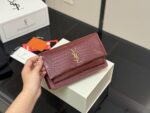 Yves Saint Laurent Sunset Bag With Crocodile-Embossed Leather And Metallic Logo - Image 11