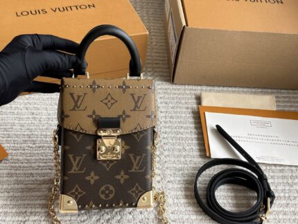 Louis Vuitton Replica Runway Box Bag Square, Compact, Vintage-Inspired Adornments
