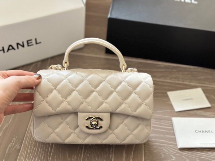 Chanel Cf Handle Tote Bag - Quilted Pattern - Adorable & Spacious - Image 11