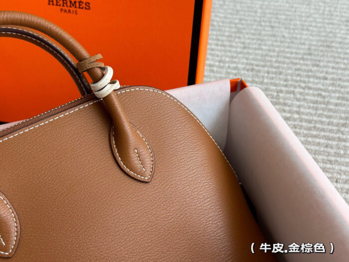 Hermès Bolide Calfskin Shell Bag Adorable And Practical Complimentary Hardware And Pony Charm - Image 2