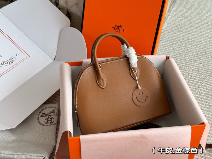 Hermès Bolide Calfskin Shell Bag Adorable And Practical Complimentary Hardware And Pony Charm - Image 4
