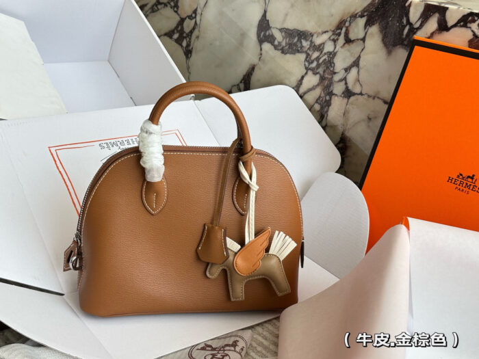 Hermès Bolide Calfskin Shell Bag Adorable And Practical Complimentary Hardware And Pony Charm - Image 7