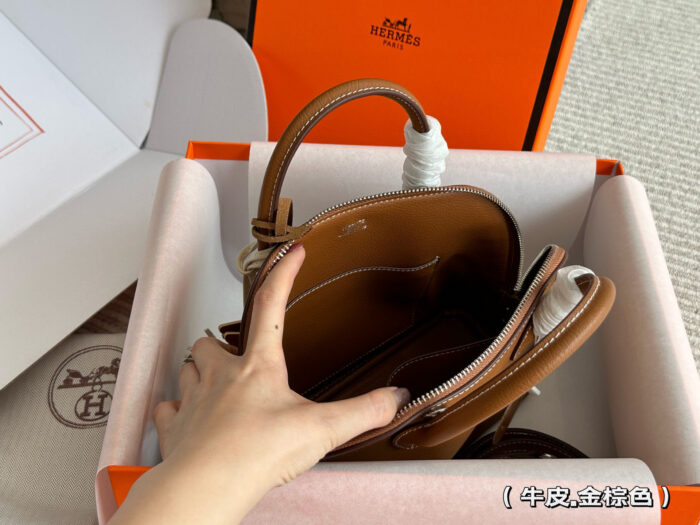 Hermès Bolide Calfskin Shell Bag Adorable And Practical Complimentary Hardware And Pony Charm - Image 9