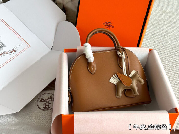 Hermès Bolide Calfskin Shell Bag Adorable And Practical Complimentary Hardware And Pony Charm - Image 10