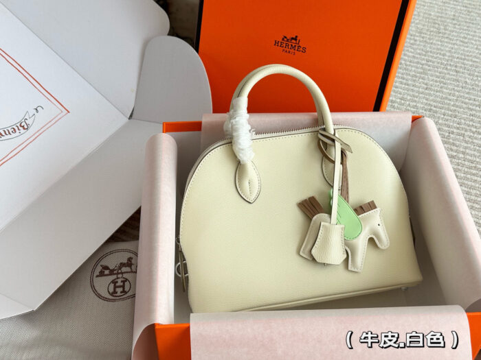 Hermès Bolide Calfskin Shell Bag Adorable And Practical Complimentary Hardware And Pony Charm - Image 14