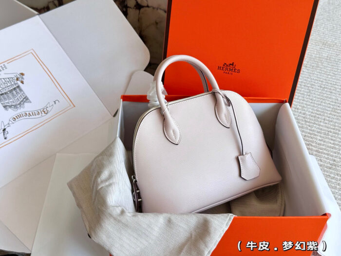Hermès Bolide Calfskin Shell Bag Adorable And Practical Complimentary Hardware And Pony Charm - Image 16