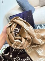 Gucci Gg Jacquard Reversible Wool Scarf Retro-Chic, Warm, Versatile For Wrapping Or Draping - Image 6