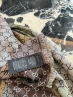 Gucci Double G Emblem Reversible Square Scarf Velvet Blend Soft And Warm Timeless Classic - Image 4
