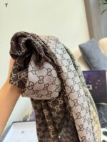 Gucci Double G Emblem Reversible Square Scarf Velvet Blend Soft And Warm Timeless Classic - Image 6
