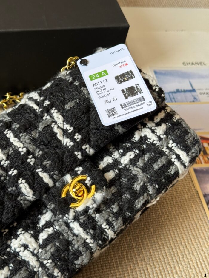 Chanel Cf Chain Shoulder Bag Classic Quilted Double C Tweed Shoulder/Handbag/Crossbody - Image 6