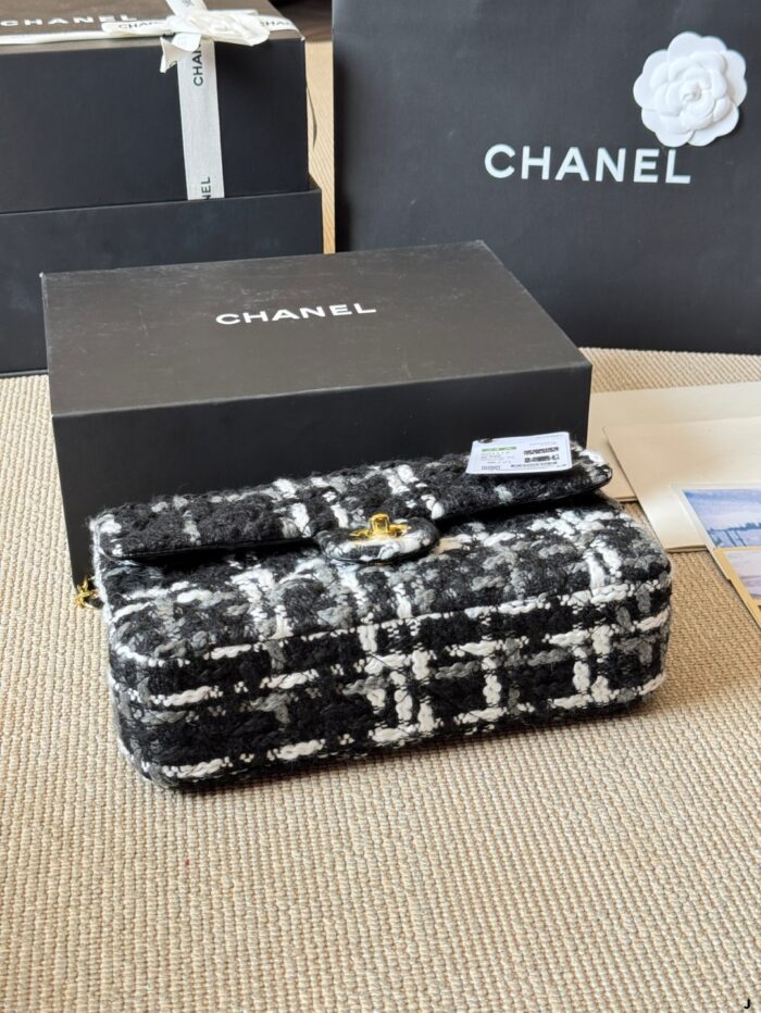 Chanel Cf Chain Shoulder Bag Classic Quilted Double C Tweed Shoulder/Handbag/Crossbody - Image 7
