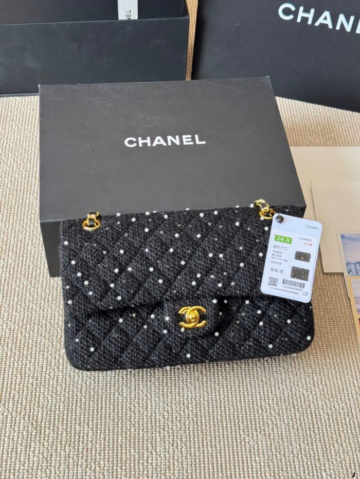 Chanel Cf Chain Shoulder Bag Classic Quilted Double C Tweed Shoulder/Handbag/Crossbody - Image 10