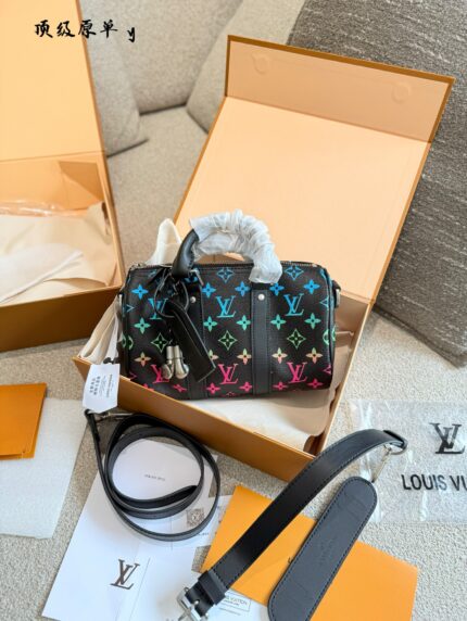 Louis Vuitton Keepall 25 Gradient Rainbow Monogram Bag Built-In Nfc Multiple Carrying Options Water-Resistant & Dirt-Resistant