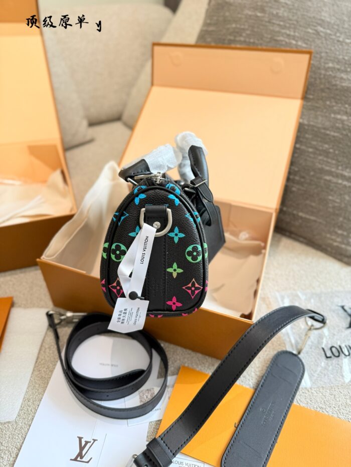 Louis Vuitton Keepall 25 Gradient Rainbow Monogram Bag Built-In Nfc Multiple Carrying Options Water-Resistant & Dirt-Resistant - Image 2