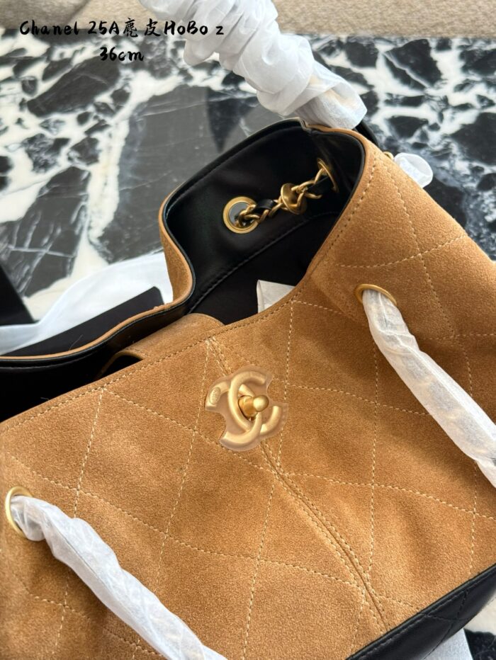 Chanel 25A Suede Hobo Shoulder Tote Bag Two-Tone Autumn/Winter King Of Bags - Image 5