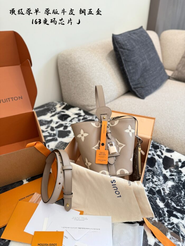 Louis Vuitton All In Bb Bucket Bag Monogram Embossed Canvas Foldable Adjustable Shoulder Strap - Image 2