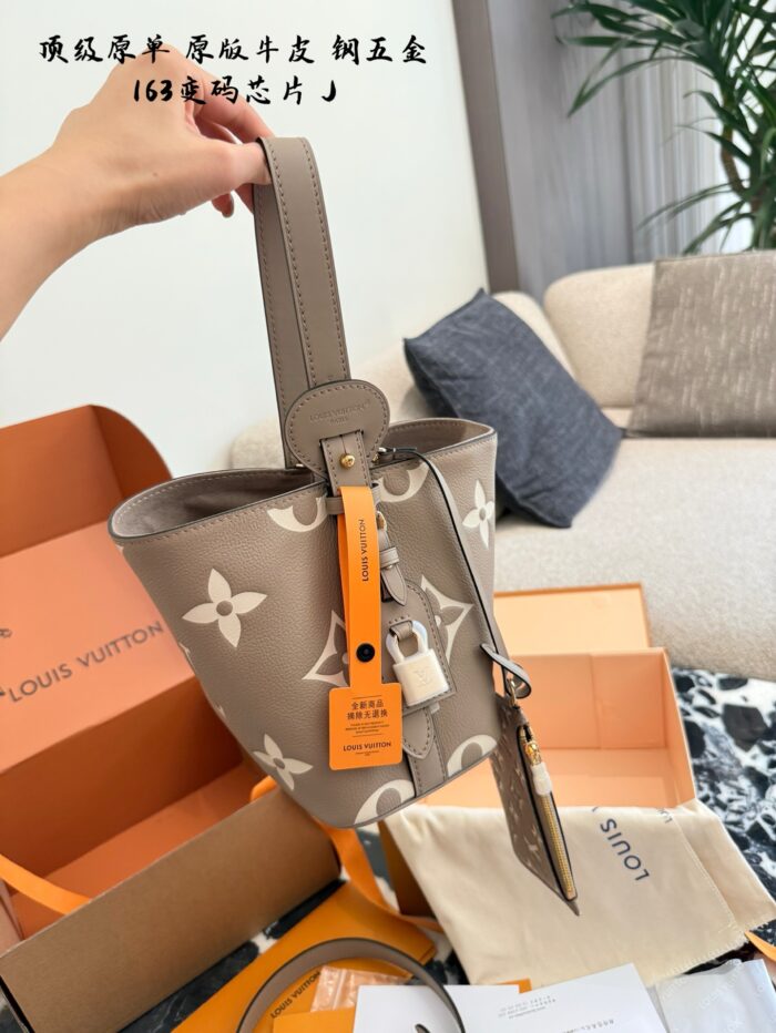 Louis Vuitton All In Bb Bucket Bag Monogram Embossed Canvas Foldable Adjustable Shoulder Strap - Image 4