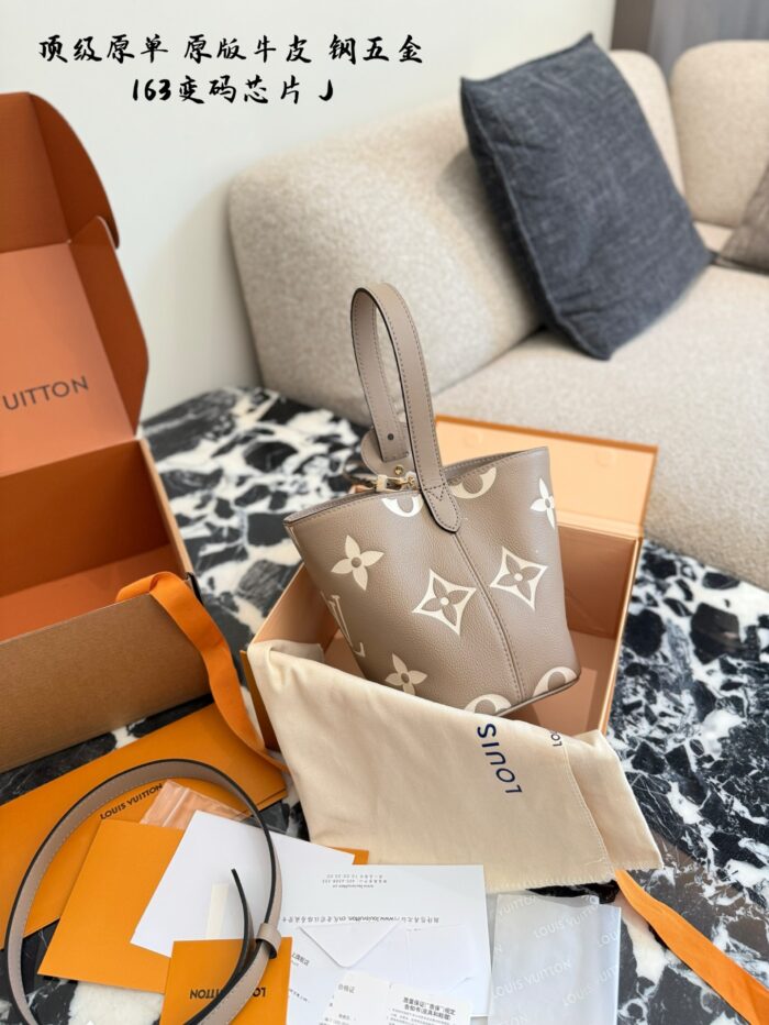 Louis Vuitton All In Bb Bucket Bag Monogram Embossed Canvas Foldable Adjustable Shoulder Strap - Image 5