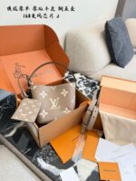 Louis Vuitton All In Bb Bucket Bag Monogram Embossed Canvas Foldable Adjustable Shoulder Strap - Image 8