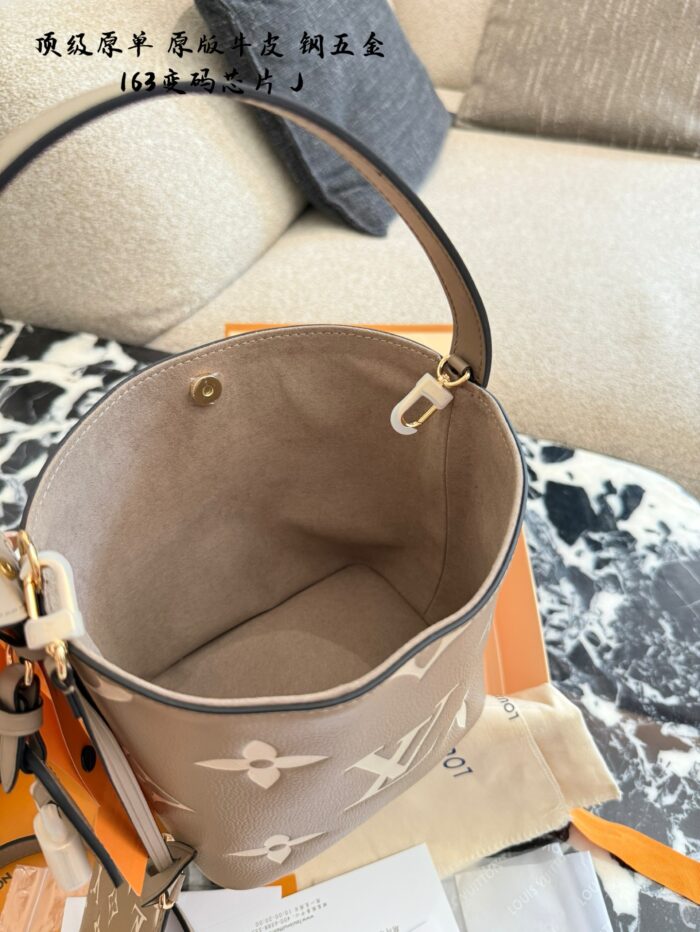 Louis Vuitton All In Bb Bucket Bag Monogram Embossed Canvas Foldable Adjustable Shoulder Strap - Image 9