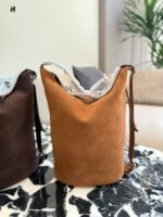 Loewe Loop Suede Bag Adjustable Shoulder Strap Dual-Carry Style Retro Aesthetic Generous Capacity - Image 2