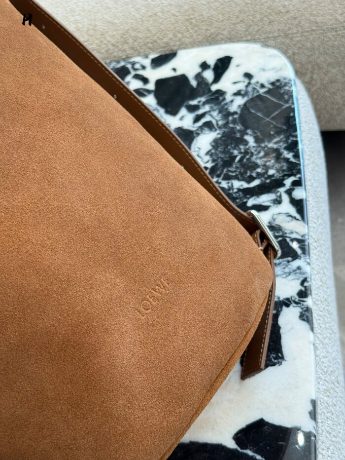 Loewe Loop Suede Bag Adjustable Shoulder Strap Dual-Carry Style Retro Aesthetic Generous Capacity - Image 6