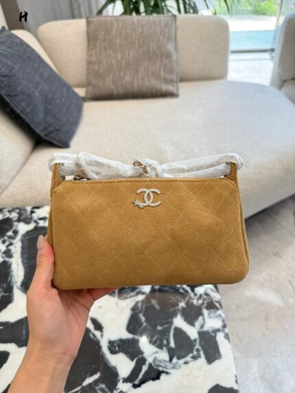 Chanel Genuine Suede Mahjong Bag With Star Logo Bento Bag
