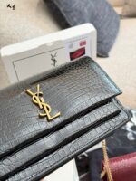 Yves Saint Laurent Sunset V Series Crocodile-Embossed Chain Bag With Mirror Included In Double Box - Image 7