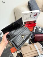 Yves Saint Laurent Sunset V Series Crocodile-Embossed Chain Bag With Mirror Included In Double Box - Image 9
