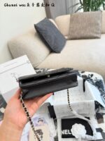 Chanel Woc Series Caviar Black Silver Quilted Chain Bag - Image 5