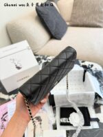 Chanel Woc Series Caviar Black Silver Quilted Chain Bag - Image 6
