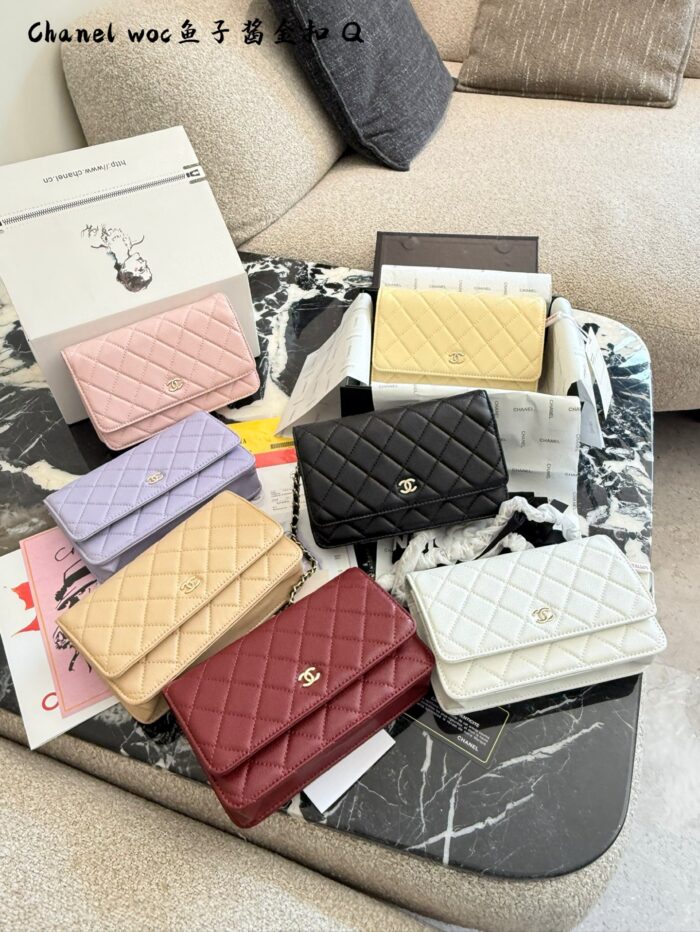 Chanel Woc Series Caviar Black Silver Quilted Chain Bag - Image 10