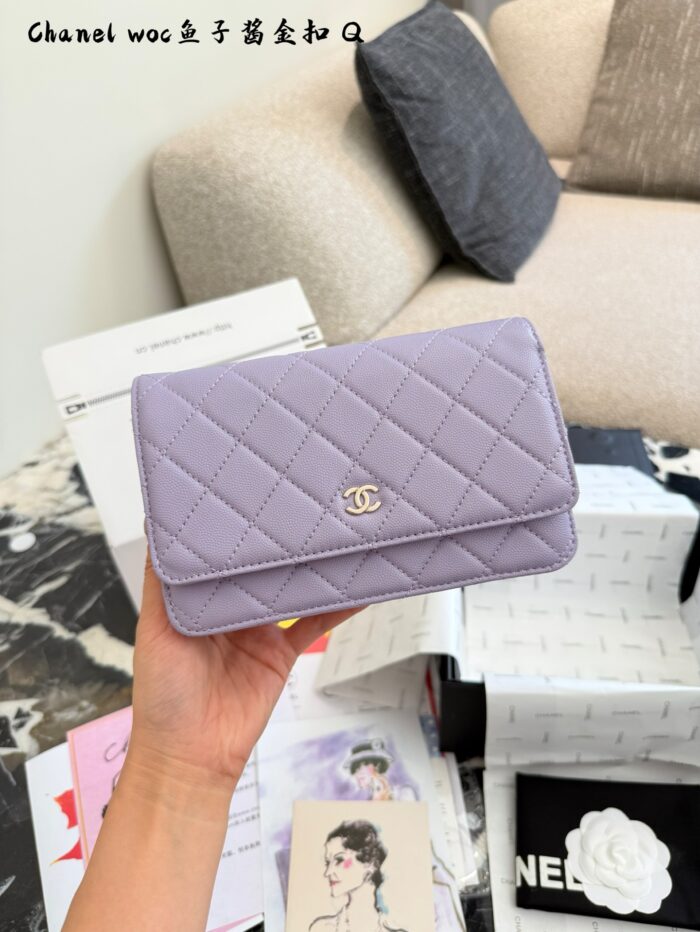 Chanel Woc Series Caviar Black Silver Quilted Chain Bag - Image 11