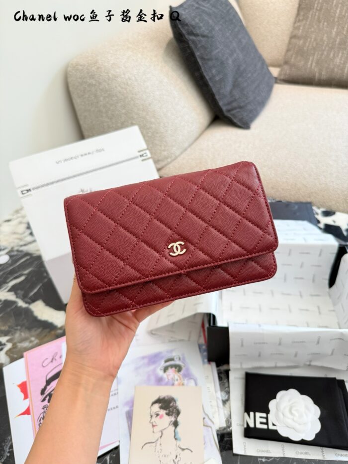 Chanel Woc Series Caviar Black Silver Quilted Chain Bag - Image 12