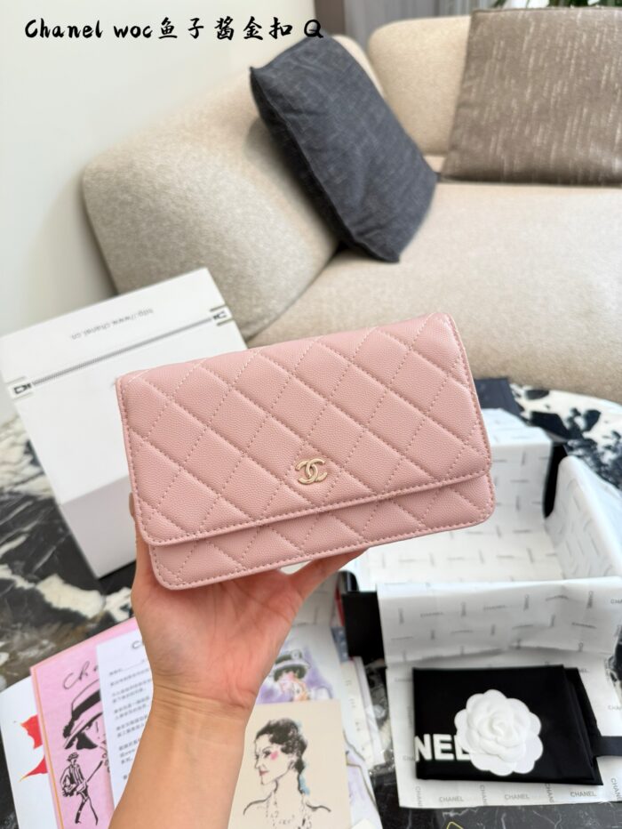 Chanel Woc Series Caviar Black Silver Quilted Chain Bag - Image 14