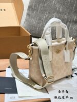 Coach City Series Mini Tote Bag Chalk White | Compact & Delicate | Sweet & Youthful Canvas Shoulder Strap | Casual & Spacious - Image 3