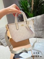 Coach City Series Mini Tote Bag Chalk White | Compact & Delicate | Sweet & Youthful Canvas Shoulder Strap | Casual & Spacious - Image 7