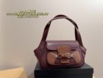 Prada Patchwork Leather Strap Vintage Underarm Bag Niche And Unlikely To Clash With Others - Image 12