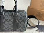 Coach Gotham 24 Classic Logo Canvas With Leather Unisex Pillow Bag - Image 2
