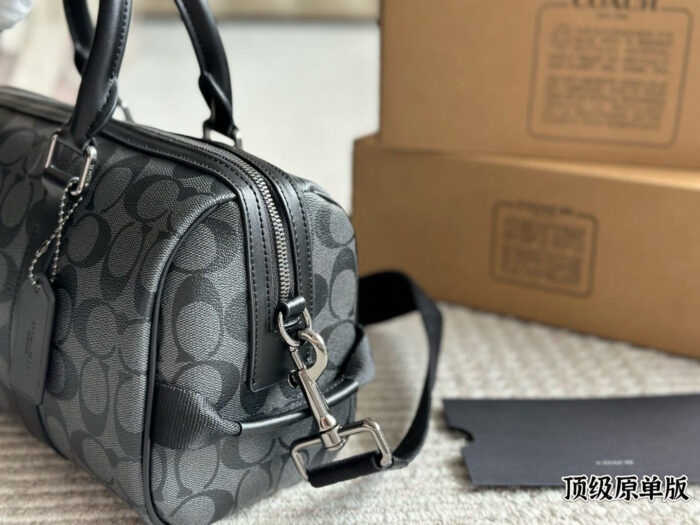 Coach Gotham 24 Classic Logo Canvas With Leather Unisex Pillow Bag - Image 3