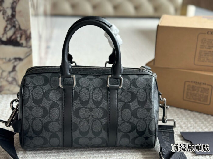 Coach Gotham 24 Classic Logo Canvas With Leather Unisex Pillow Bag - Image 4