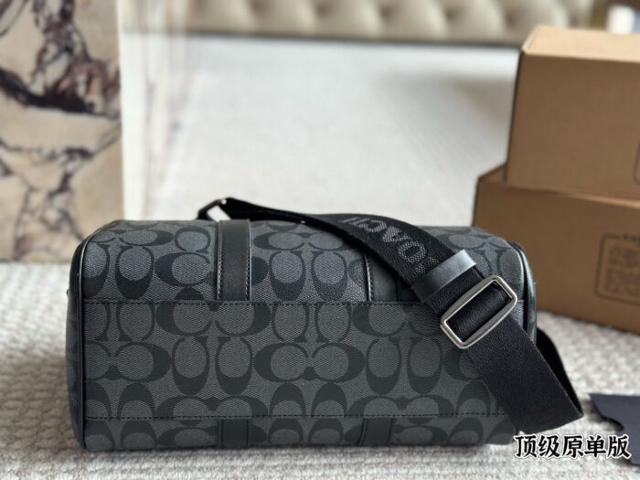 Coach Gotham 24 Classic Logo Canvas With Leather Unisex Pillow Bag - Image 7