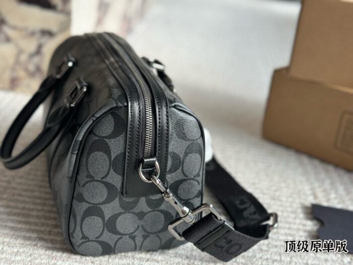 Coach Gotham 24 Classic Logo Canvas With Leather Unisex Pillow Bag - Image 8