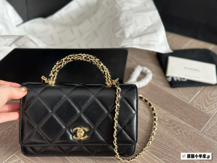 Chanel 24 New Fortune Bag - Metal Handle Woc Lambskin With Box - Image 1