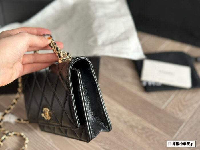 Chanel 24 New Fortune Bag - Metal Handle Woc Lambskin With Box - Image 2